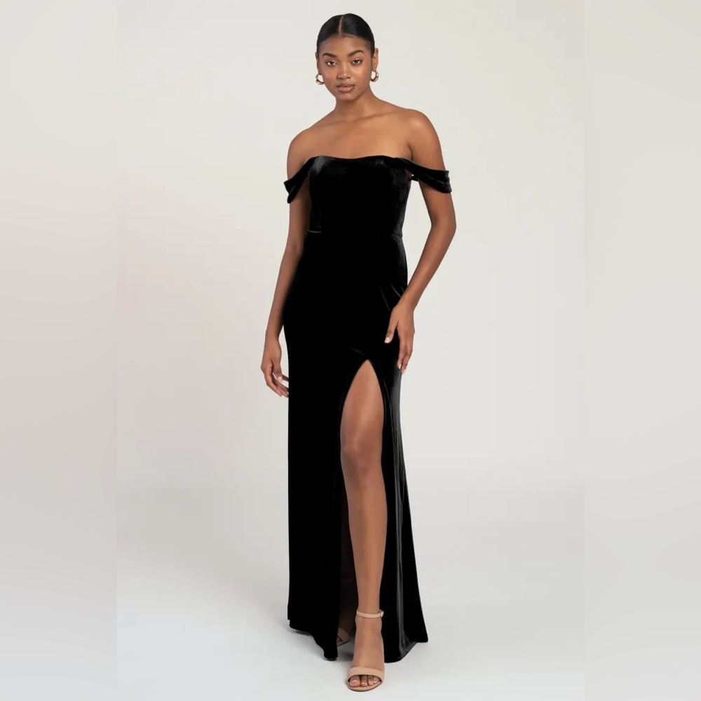 - Jenny Yoo “Issa” Dress in black velvet size 4